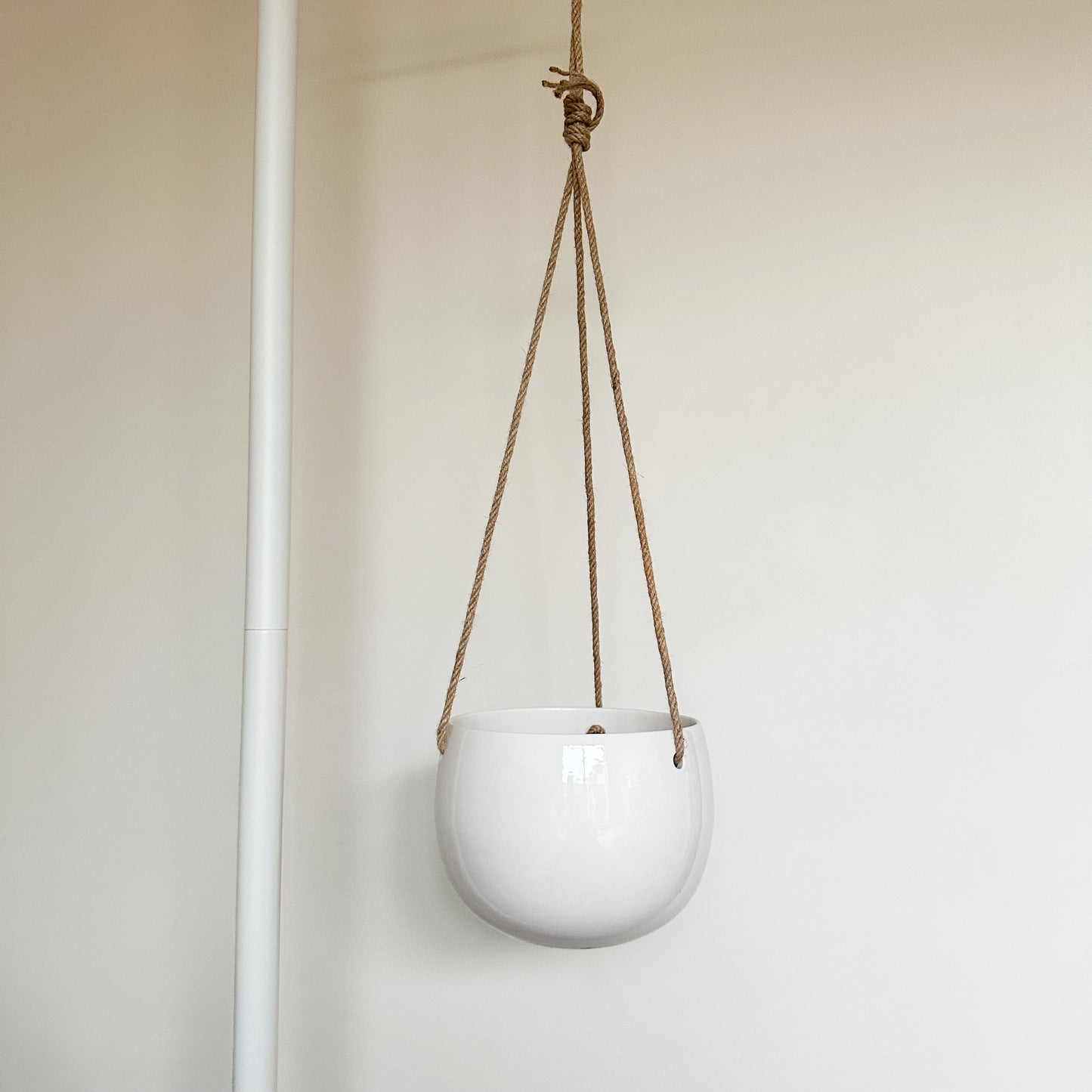 Lolly Ceramic Hanging Planter - Milky